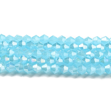 Imitation Jade Electroplate Glass Beads Strands GLAA-F029-J4mm-A03-1