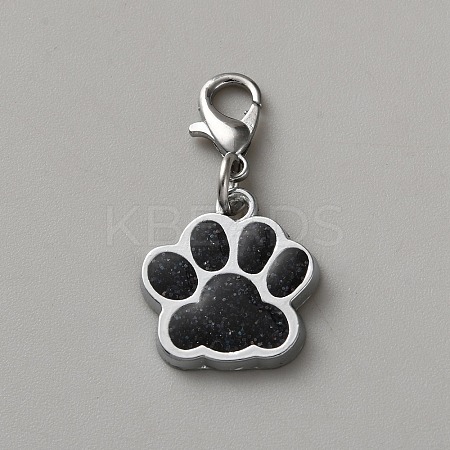 Zinc Alloy Enamel Glitter Powder Pendant Decoration HJEW-WH0001-14P-03-1