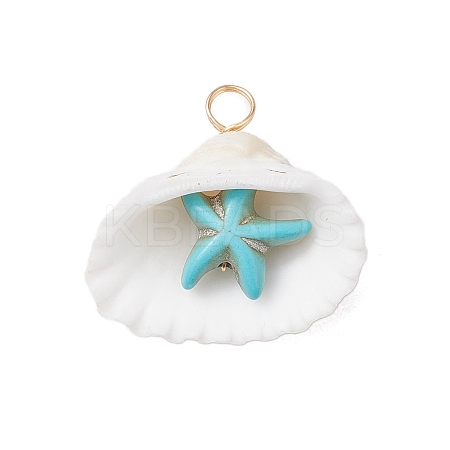 Summer Beach Natural Shell Pendants PALLOY-JF02648-02-1