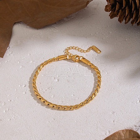 3.5MM 304 Stainless Steel Twisted Chain Bracelets for Women KJ9956-2-1