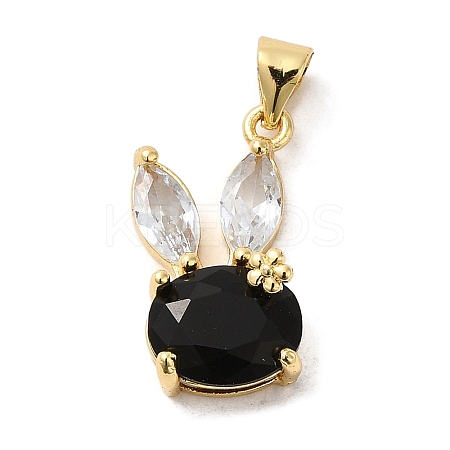 Rack Plating Brass Micro Pave Cubic Zirconia Pendants KK-P241-20G-04-1