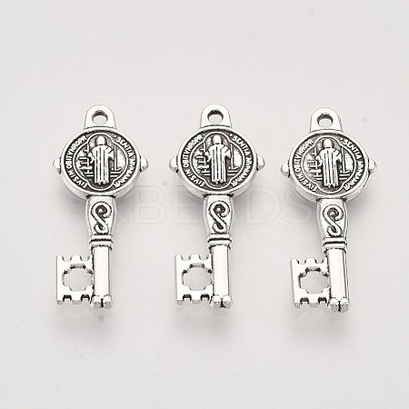 Tibetan Style Alloy Pendants TIBEP-T009-18AS-RS-1
