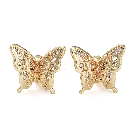 Rack Plating Brass Clear Cubic Zirconia Pendants KK-B078-03G14-1