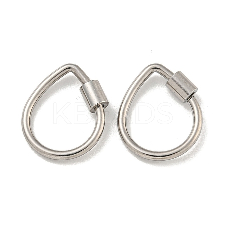 Non-Tarnish 304 Stainless Steel Screw Carabiner Lock Charms LS-STAS-C092-01B-P-1
