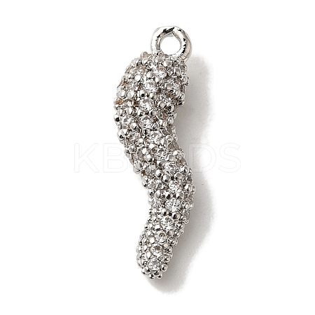 Rack Plating Brass Micro Pave Cubic Zirconia Pendant X-KK-A229-03B-P-1
