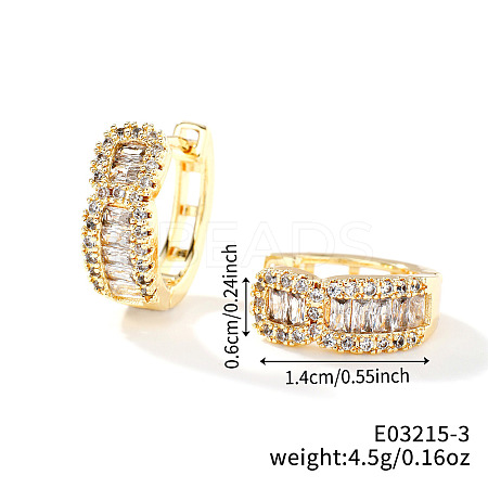 Circle Brass Micro Pave Cubic Zirconia Hoop Earrings for Women PS5646-3-1