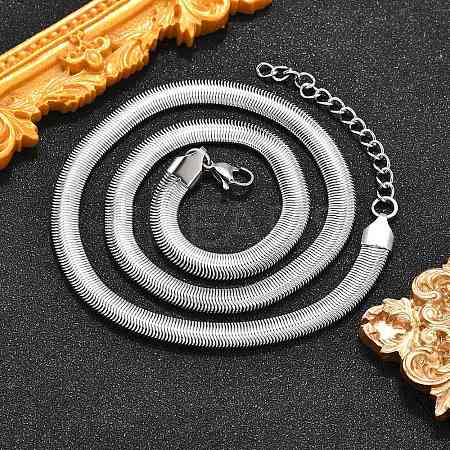 Non-Tarnish 304 Stainless Steel Herringbone Chains Necklaces X-NJEW-G340-03P-1