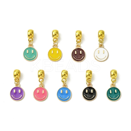 Golden Tone Alloy Enamel European Dangle Charms PALLOY-JF03235-1
