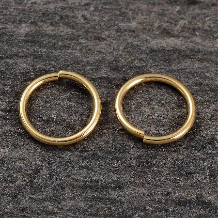 Real 18K Gold Plated 925 Sterling Silver Open Jump Rings STER-H135-0.8x8mm-G-1