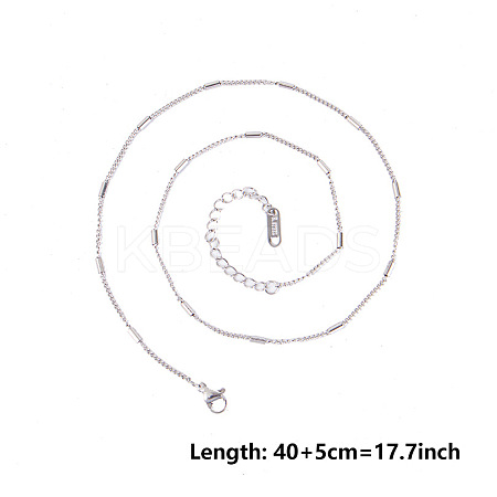 Non-Tarnish 2mm Unisex 304 Stainless Steel Curb Chains Necklaces with Tube IM8182-1-1