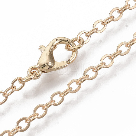 Brass Cable Chains Necklace Making MAK-N029-01LG-1