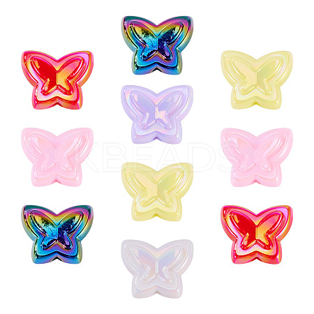 10Pcs UV Plating Opaque Acrylic Beads OACR-TA0004-08-1