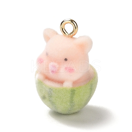 Flocky Opaque Resin Pendants LS-FIND-C040-03A-1