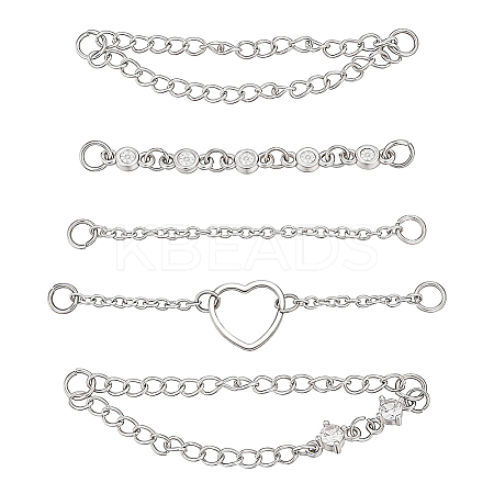 5Pcs 304 Stainless Steel Chains Links HJEW-OC00357-1