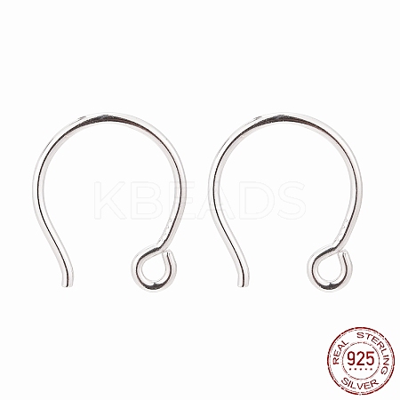 Rhodium Plated 925 Sterling Silver Earring Hooks STER-N0001-028S-1