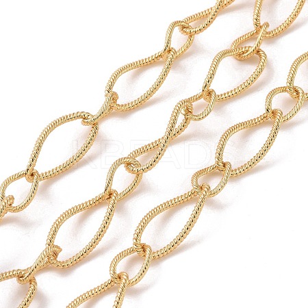 Brass Twisted Oval Link Chains CHC-K013-11G-1