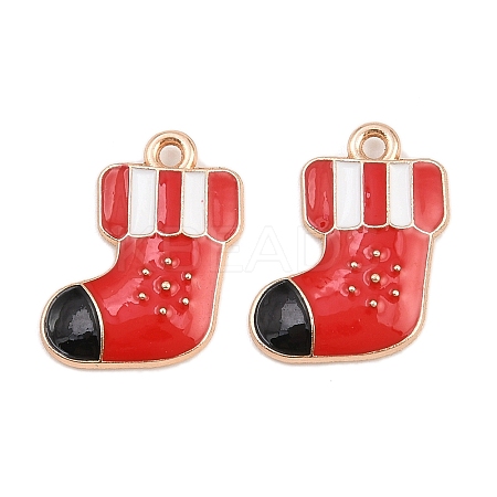 Christmas Theme Alloy Enamel Pendants FIND-I065-02A-KCG-1