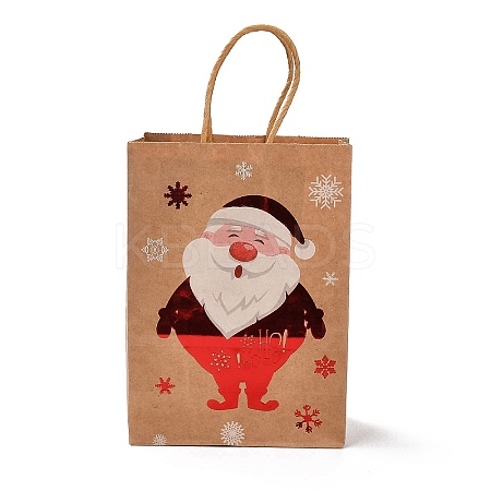 Christmas Theme Hot Stamping Rectangle Paper Bags LS-CARB-F011-02F-1