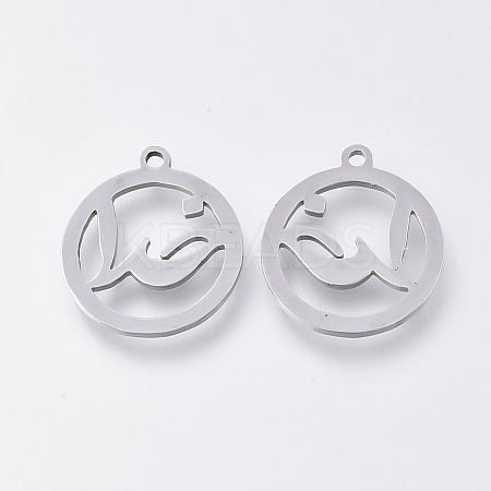 Tarnish Resistant 201 Stainless Steel Pendants STAS-S110-030P-1