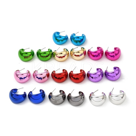 Arch Acrylic Stud Earrings EJEW-P251-30-1