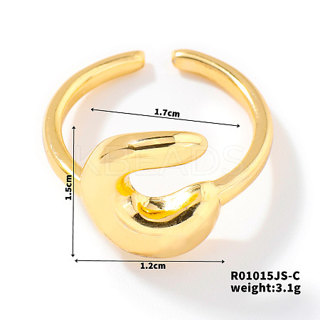 Fashionable Letter Brass Open Cuff for Women UR6840-3-1