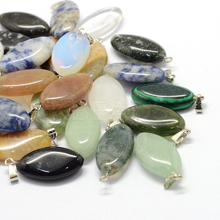 Horse Eye Natural & Synthetic Mixed Stone Pendants G-Q363-M-1
