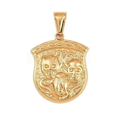 304 Stainless Steel Pendants STAS-P409-01B-G-1