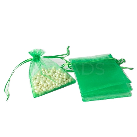 100Pcs Rectangle Organza DIY Craft Drawstring Bags PW-WG69155-28-1