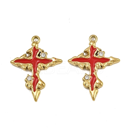 304 Stainless Steel Enamel Pendants STAS-L302-20G-1