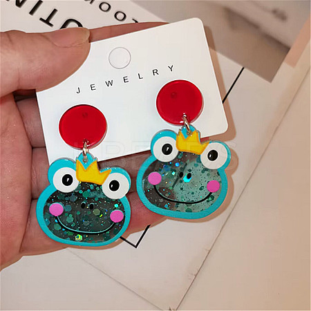 Cute Cartoon Acrylic Dangle Stud Earrings FS-WGDF618-03-1