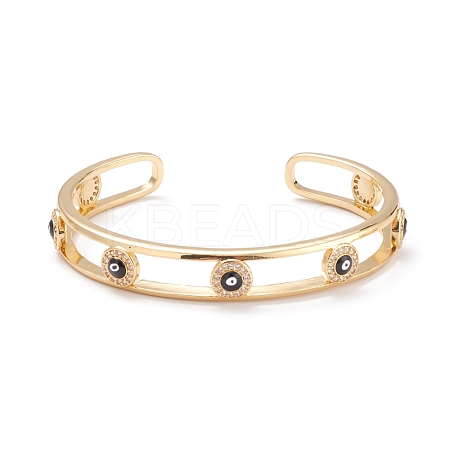 Evil Eye Enamel Bangles for Men Women BJEW-F417-18F-G-RS-1