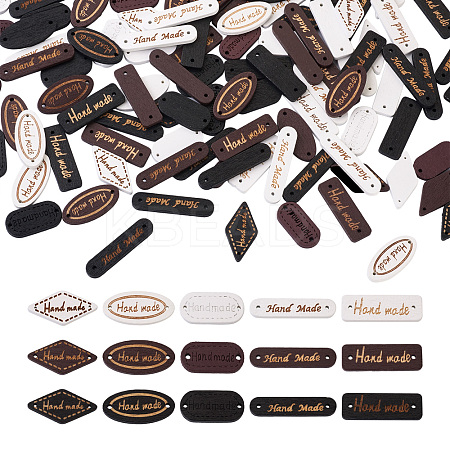 300Pcs 15 Style Schima Superba Wood Links WOOD-TA0001-47-1