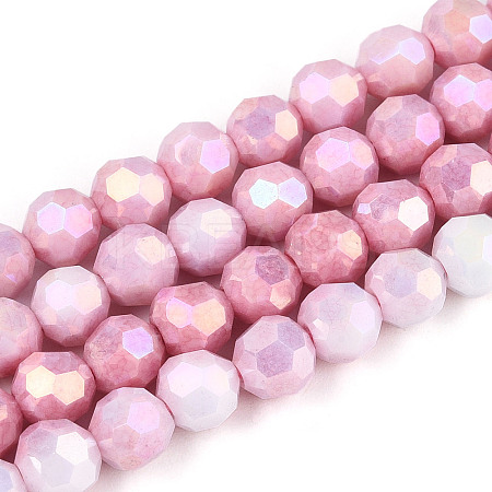 Anti-Tarnish Electroplate Glass Beads Strands X-EGLA-T021-6mm-15-04-1