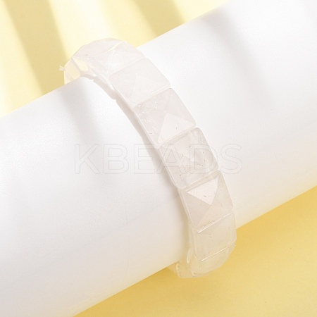 Natural Quartz Crystal Beaded Stretch Bracelets for Unisex G-K303-02O-1