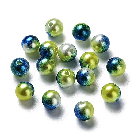 Rainbow ABS Plastic Imitation Pearl Beads OACR-Q174-4mm-16-1