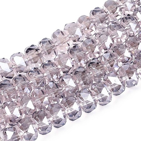 Electroplate Transparent Glass Beads Strands X-EGLA-N022-04A-D15-1