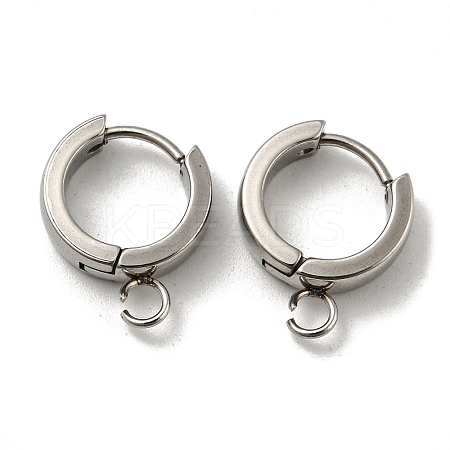 Tarnish Resistant 201 Stainless Steel Huggie Hoop Earrings Findings STAS-A167-01S-P-1
