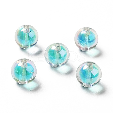 Two Tone UV Plating Rainbow Iridescent Acrylic Beads TACR-D010-03A-02-1
