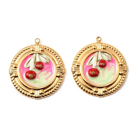 304 Stainless Steel Enamel  Pendants STAS-Z145-12G-01-1