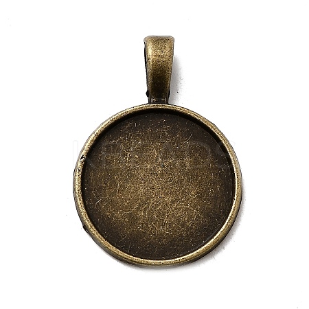 Flat Round Alloy Pendant Cabochon Settings LS-PALLOY-N0088-28AB-NF-1