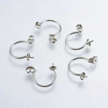 925 Sterling Silver Earring Settings STER-K037-066A-1