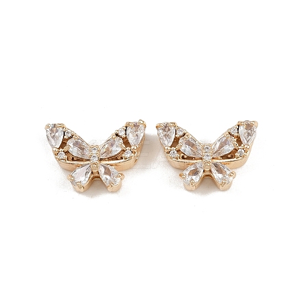 Brass Pave Cubic Zirconia Multi-Strand Butterfly Links KK-K407-30G-01-1