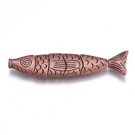 Alloy Fish Beads PALLOY-A13083-R-NR-1