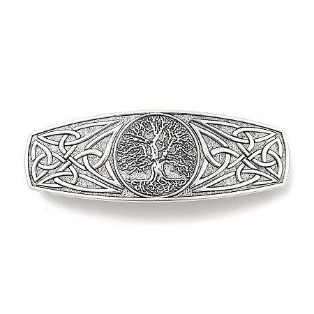 Viking Knot Alloy Retro Hair Barrettes AJEW-K048-08AS-1