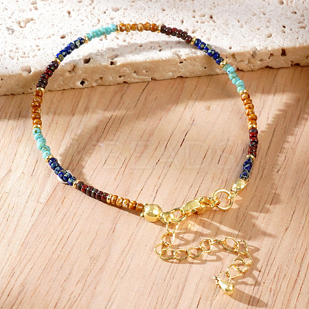 Natural Imperial Jasper & Synthetic Turquoise Beaded Bracelets for Women LS-CX4313-1