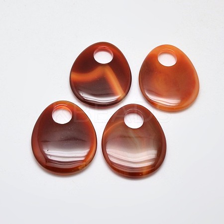 Dyed Natural Agate Teardrop Big Pendants G-F201-01-1
