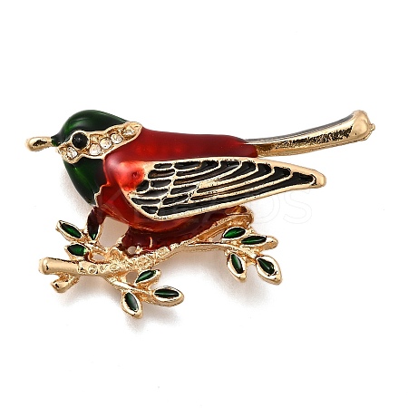 Bird Zinc Alloy Rhinstone Brooches JEWB-V001-04B-1