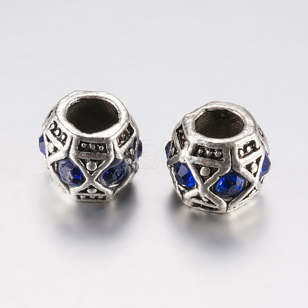 Tibetan Style Alloy Rhinestone European Beads PALLOY-F200-05B-1