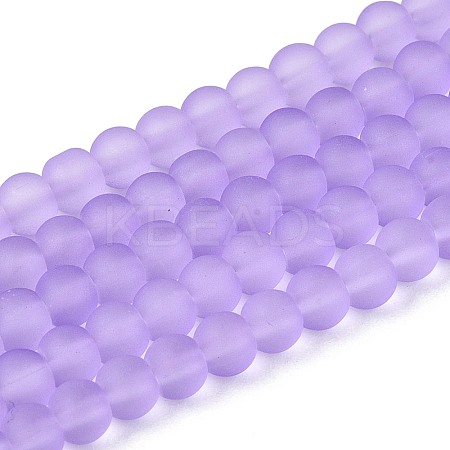 Baking Paint Transparent Glass Bead Strands X-GLAA-S031-4mm-25-1