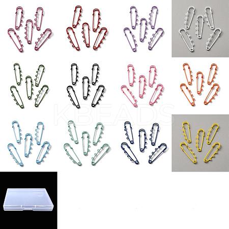 48Pcs 24 Colors Spray Painted Iron Safety Pins Brooch Findings IFIN-AR0001-29-1